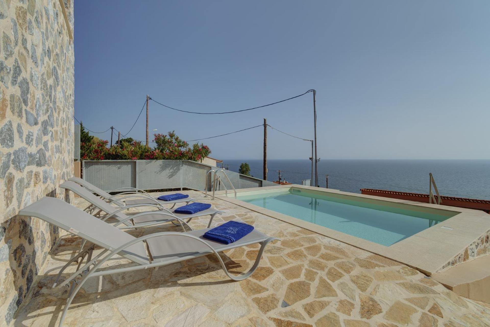 Ouzo Panoramic Houses 2, With Private Pool Plomari エクステリア 写真